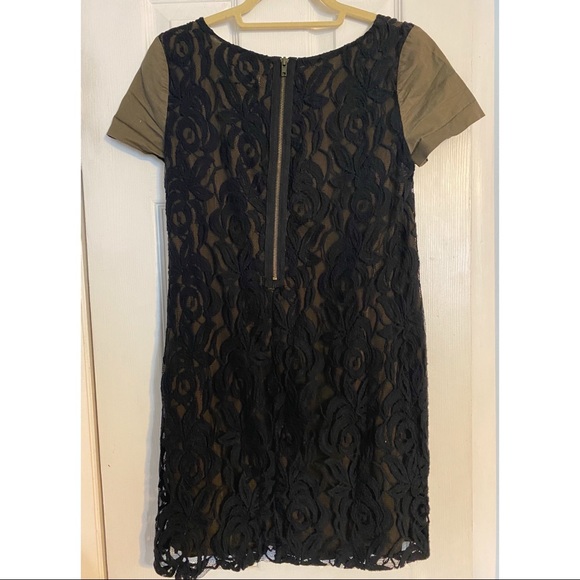 Black/Green Lace Short Shift Dress, Size 2 - Picture 2 of 2